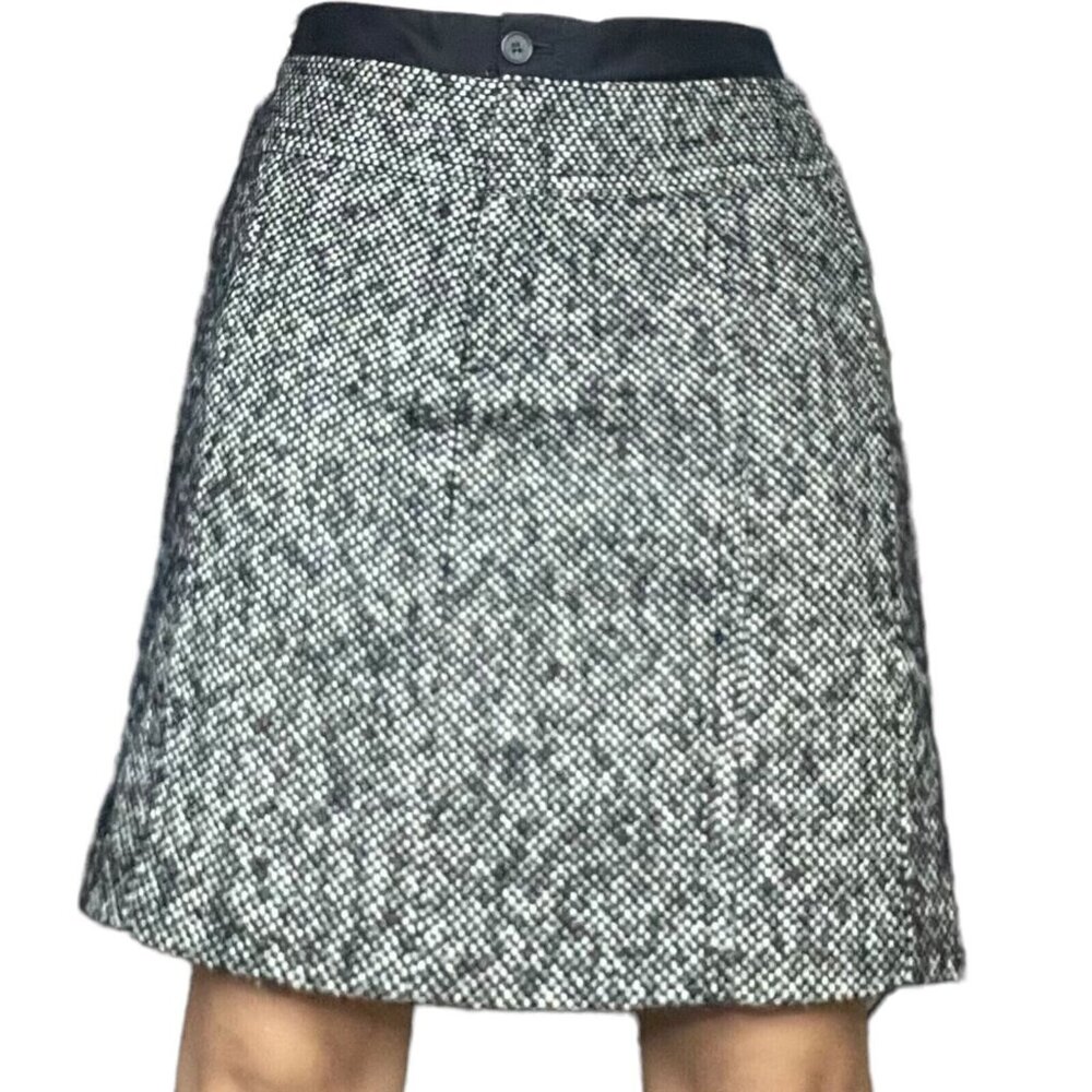 Ann Taylor Loft Women Mini Pencil Skirts Size 4 Gray Black Wool Rise Mid Lined